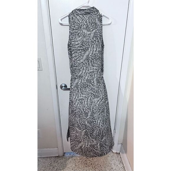 TRUCCO ANTHROPOLOGIE SILK BUTTON DOWN DRESS BLACK WHITE FLORAL WOMENS SIZE 8 - Picture 7 of 10